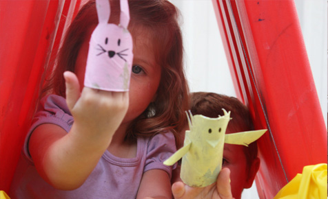 Toilet roll Easter puppets